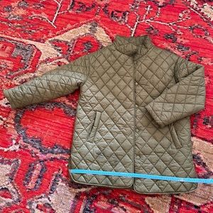 Women’s size L (12-14) Time and Tru green barn quilted coat EUC